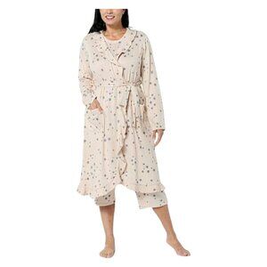 Comfort Code Sweet & Sassy Brushed Ultra Knit Robe Beige Star Large A834053